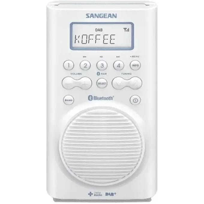 Sangean H205 Badradio DAB+, VHF (FM) Bluetooth Waterdicht Wit