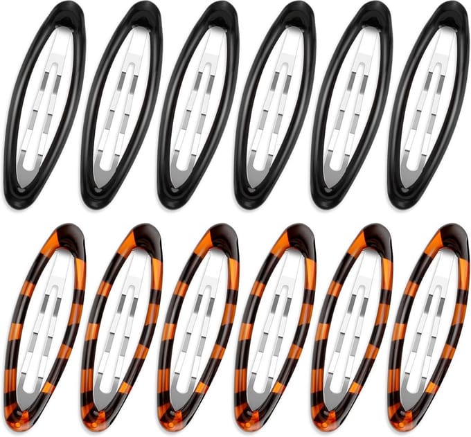 Ovale Haarspeldjes - Haarclips Schildpad - Kapsel Fixeren - Antislip Ontwerp - 12 stuks - Zwart