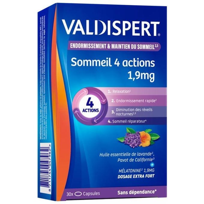 Valdispert Slaap 4 acties 1,9 mg 30 capsules