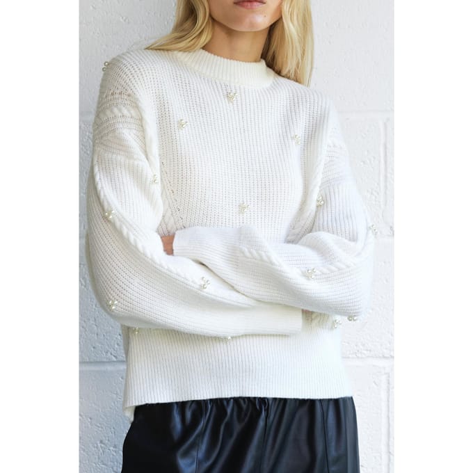 French Connection Mersai Jumper Porcelain Cream Taglia: L | Maglioni a maglia Outlet | Donna | Bianco