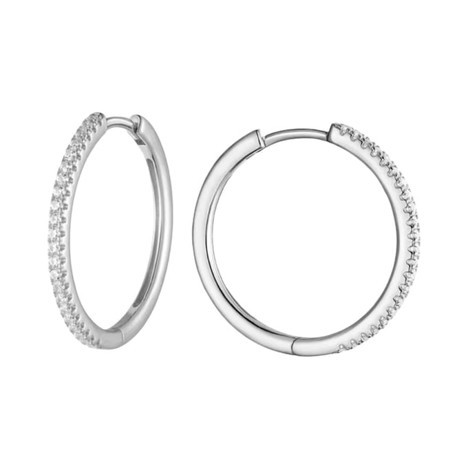Bling-it/Oorringen/zilver/zirkonia steentjes/25mm