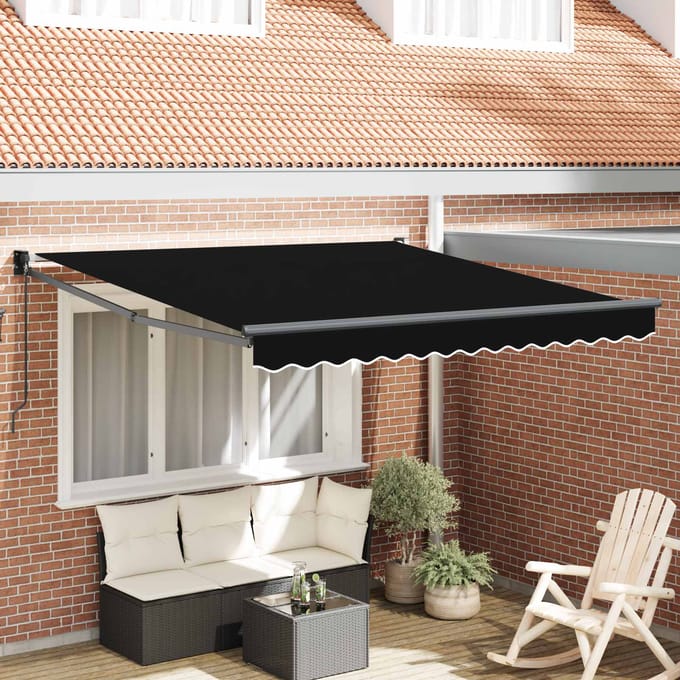 vidaXL - Uitschuifbare - luifel - Zwart - 350 - x - 250 - cm
