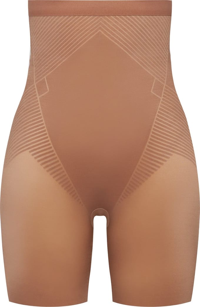 SPANXshape™ Invisible High-Waisted Mid-Thigh Short - Maat S - Kleur Cafe au Lait (Dark Nude)