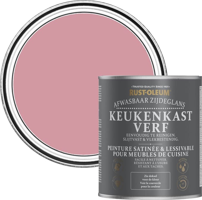 Rust-Oleum Roze Keukenkastverf Zijdeglans - Oudroze 750ml