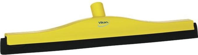 Vikan Klassieke Vloertrekker - Vast Nek - Zwarte Rubber - 50cm - Geel