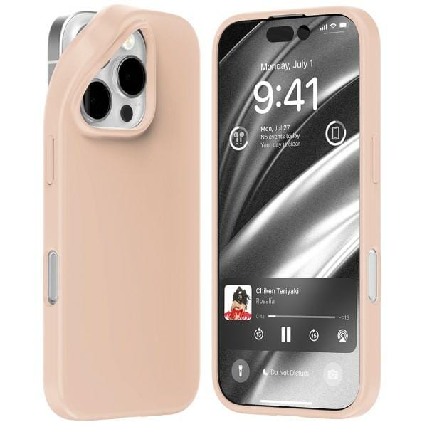 Mercury iPhone 16 Pro Serie - Rood en Zand Kleur - Beschermende Case - Perfecte Pasvorm