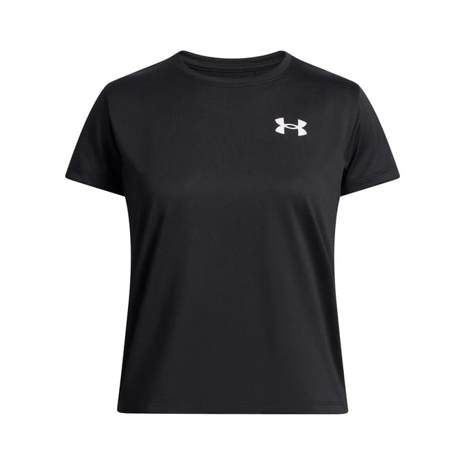Under Armour UA Tech SSC-BLK Meisjes Sportshirt - Zwart - Wit