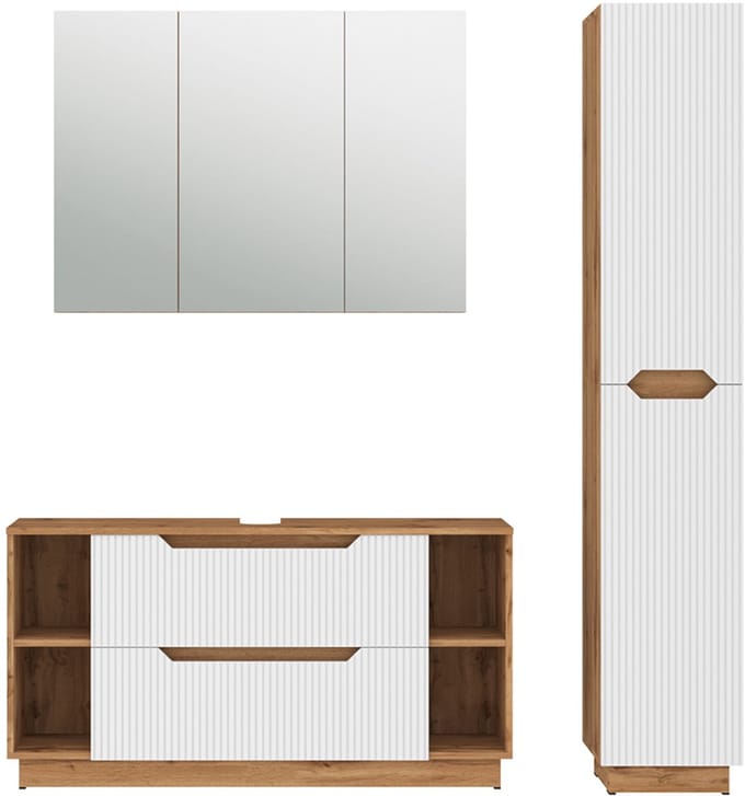 Vicco Badkamermeubelset Lotta, Wit, 3-delig