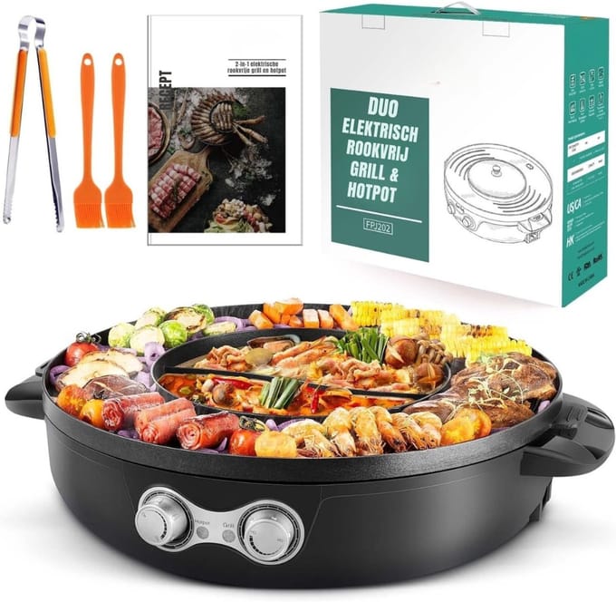 SCH® Hotpot Electrisch - Hotpot - Zwart - ‎42cm x 42cm x 13cm