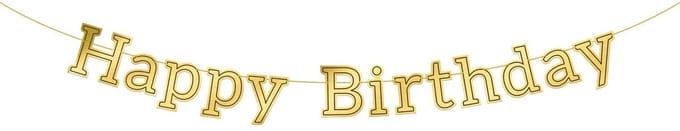 Folat - Letterslinger Glossy Black Happy Birthday - 3 meter
