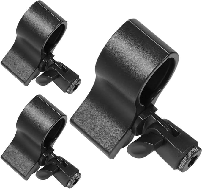 Microfoonhouder Set - Microfoon Clip - Audio Opnames - 180 Graden Verstelbaar - 3 stuks - Zwart