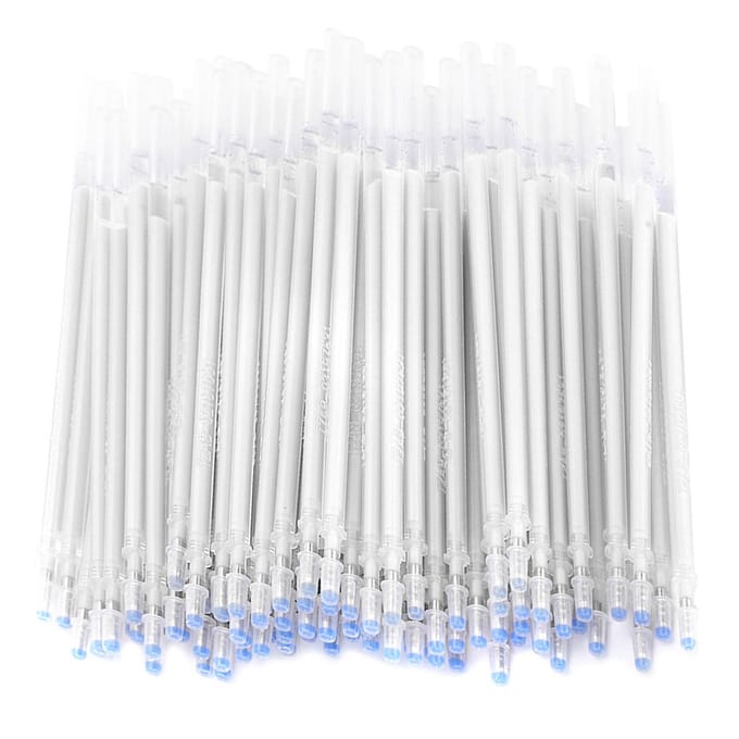 100 stuks Witte Hoge Temperatuur Verdwijnende Pen Vulling Hitte Uitwisbare Stift voor Naaien DIY Naaien white