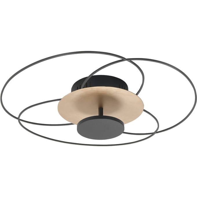 HighLight LED plafondlamp Fiore, 2.700 K, zwart/goud