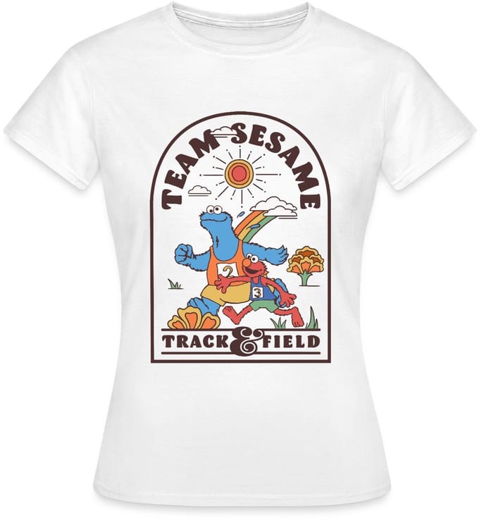 Sesamstraat Team Sesame Atletiek T-Shirt Dames