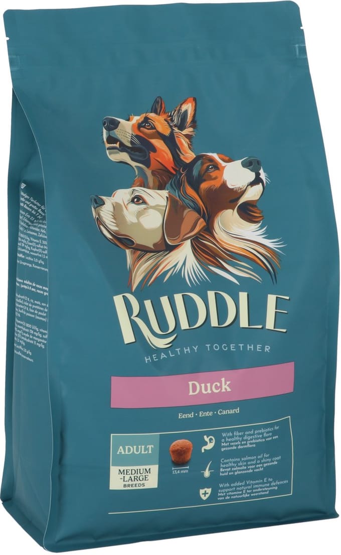 Ruddle Adult Medium & Large Breed Eend - Hondenvoer - 3 kg