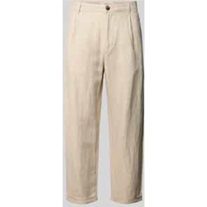 relaxed fit stoffen broek van mix van katoen en linnen model 'RON'