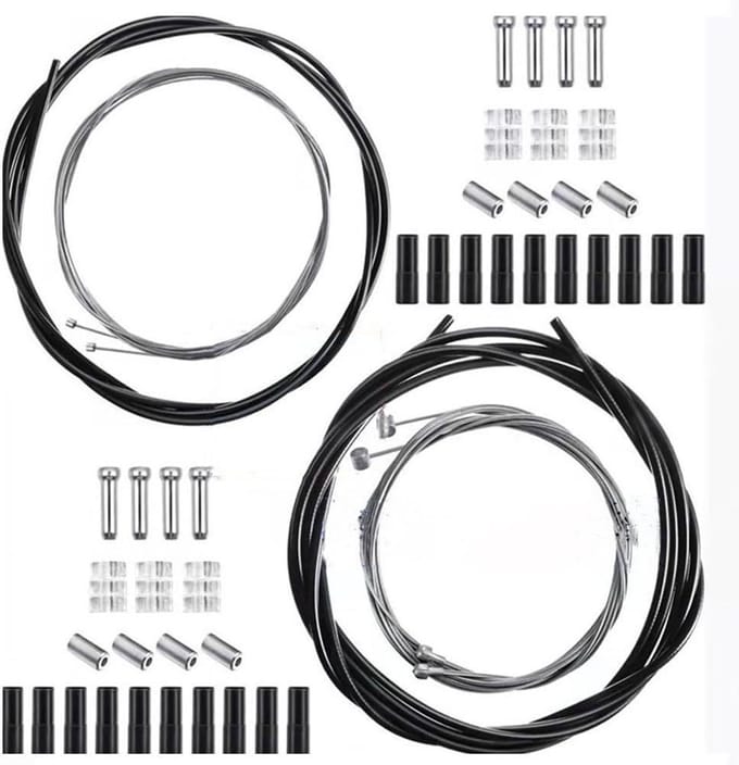 Fiets Kabelset - Rem en Schakel - Racefiets Onderhoud - Complete Set - 2.5 Meter - Zwart