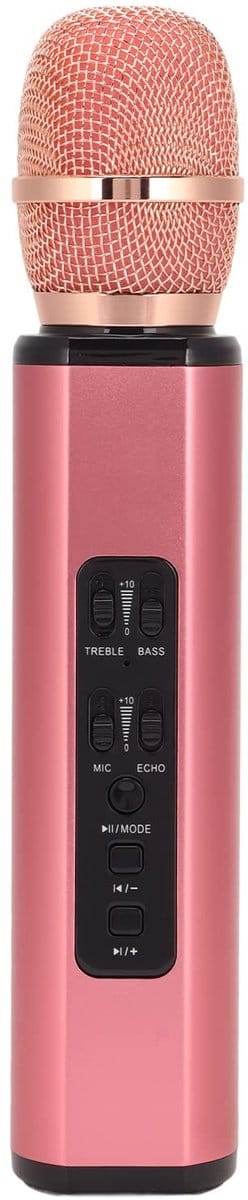 Dailygoody - Draadloze Bluetooth-karaoke-microfoon - Draagbare Karaoke-microfoon - 2000mAh-batterij - Roze - Bluetooth-microfoon - Geschikt voor verja