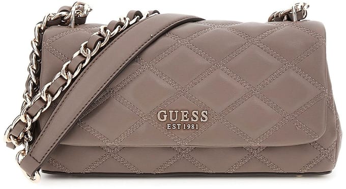 GUESS Schoudertas Tamsin Convertible Xbody Flap Bag Dark Taupe