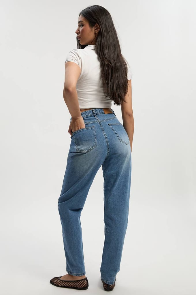 boohoo Dames Basic Slim Fit Jeans | Light Wash | Maat: 6/32L