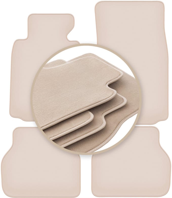 PREMIUM beige matten voor: BMW 5 E39 sedan, stationwagen, touring 1996-2004