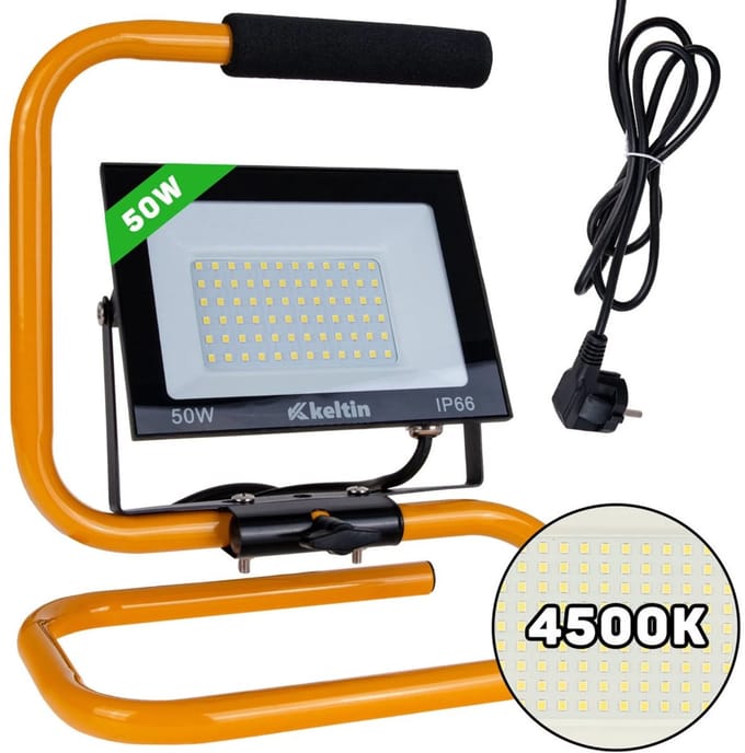 Keltin LED bouwlamp - 50W - verstelbare standaard - neutraal wit 4500K - IP66 bescherming