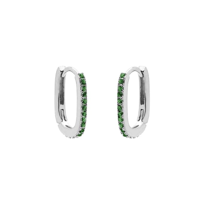 Karma Oorringen hoop ovaal zilver Groen