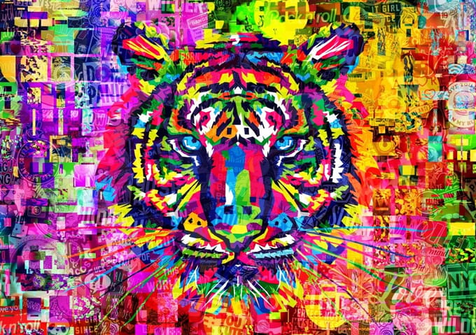 Bluebird Puzzle legpuzzel Wonderful Tiger - 1000 stukjes puzzel.