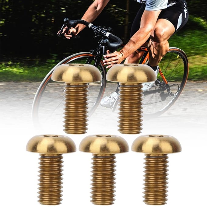 5 stuks Pak Titaniumlegering M5*12 Fiets Bidonhouderbouten M5*10 Schijfremschroeven brown