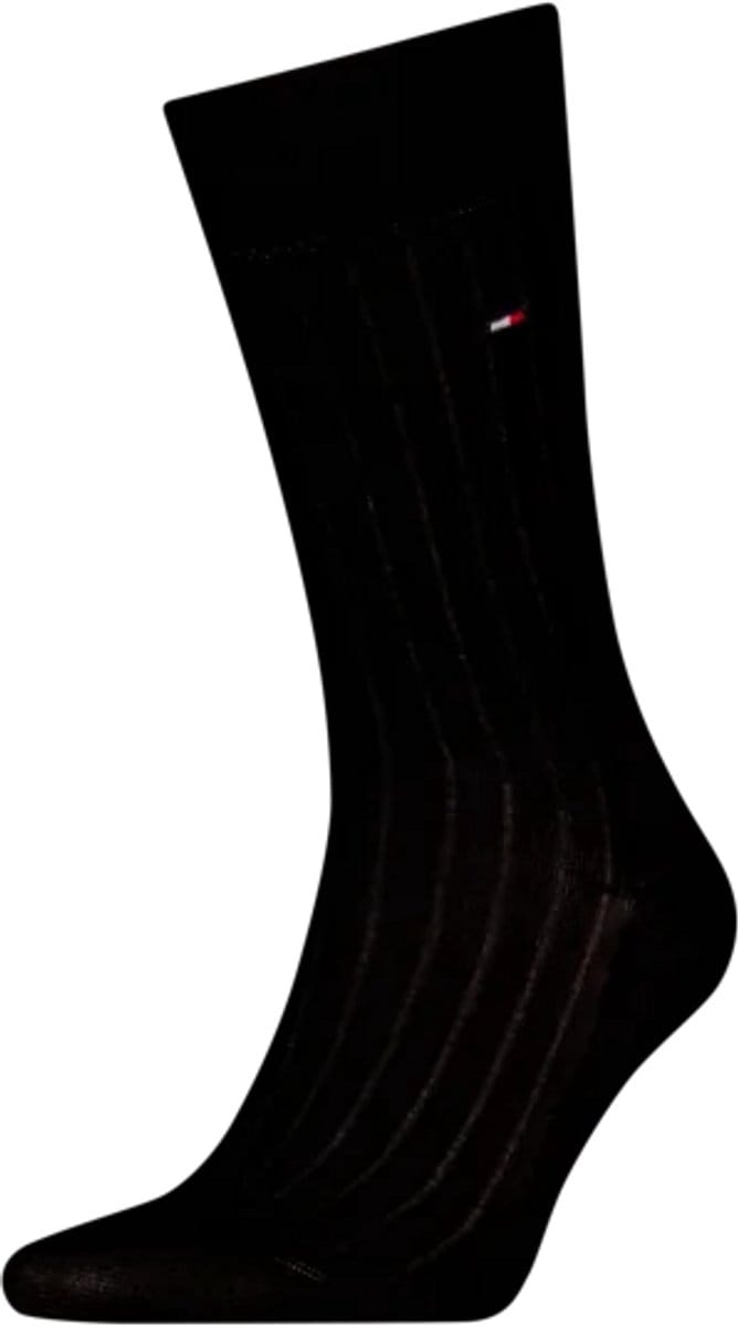 Tommy Hilfiger Herensokken Premium Rib Fil D'ecosse Zwart