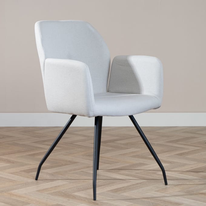 Bronx71® Scandinavische eetkamerstoel Frey gerecyclede stof grijs - stoel