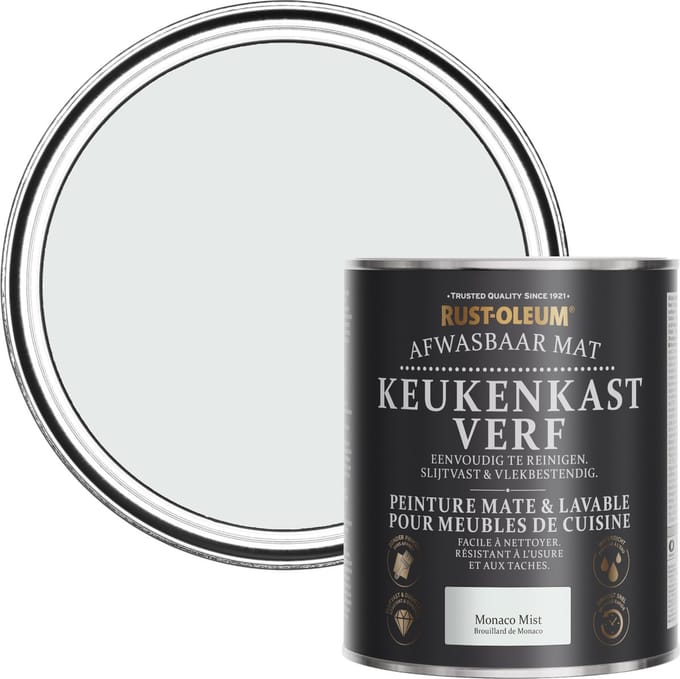Rust-Oleum Grijs Afwasbaar Mat Keukenkastverf - Monaco Mist 750ml