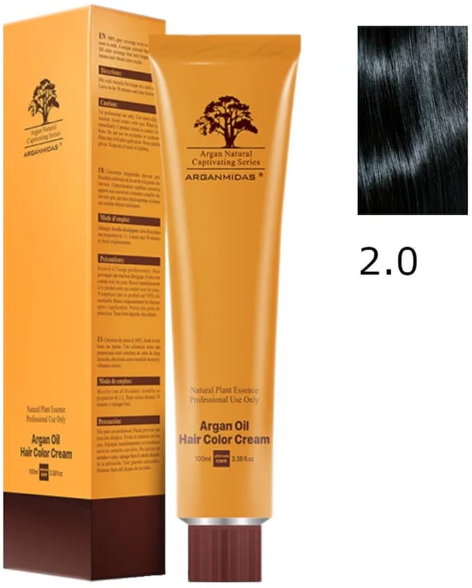 Arganmidas Marokkaanse Arganolie Haarkleur Crème 2.0 / Crème Haarkleur Zwart 100 ml