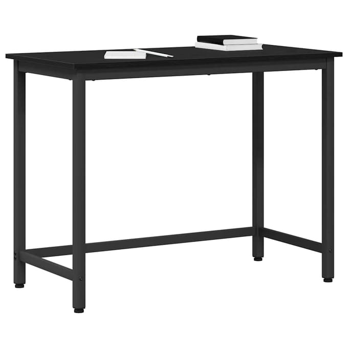 vidaXL - Tafel - Zwart - Eiken - 80 - x - 50 - x - 76,5 - cm - Engineered - hout - en - staal