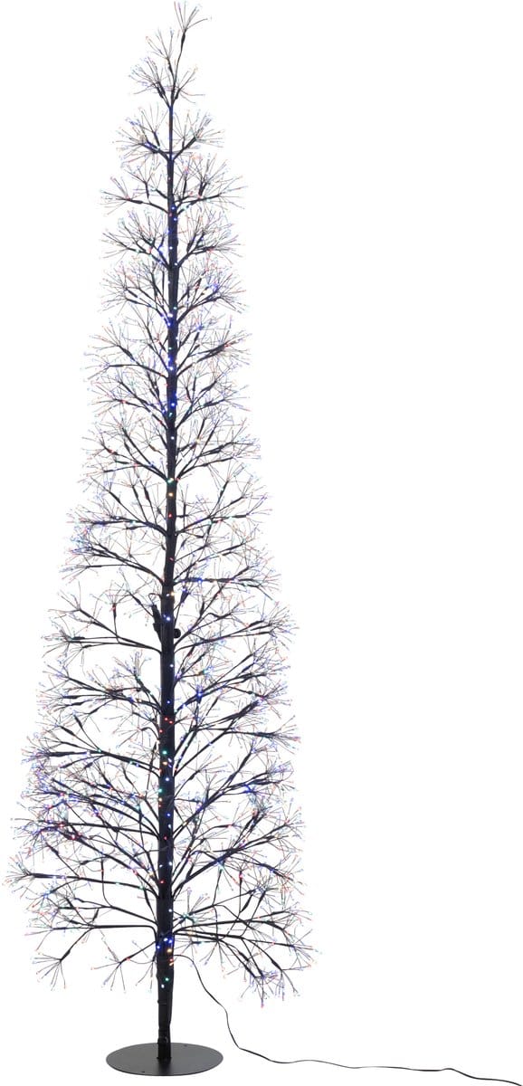 J-Line decoratie Boom Multicolor - ijzer - zwart - large - LED lichtjes