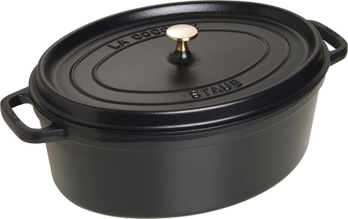 Staub Braadpan Ovaal Cocotte Zwart - ø 37 cm / 8 liter