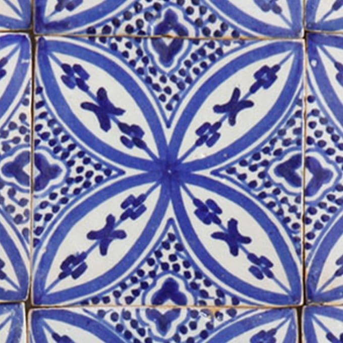 Wandtegels – Handgeschilderd keramiek – Set van 4 – 10×10 cm – Azulejo-motief