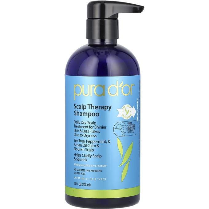 Pura D'or, Shampoing Thérapie du Cuir Chevelu, 16 fl oz (473ml) gray
