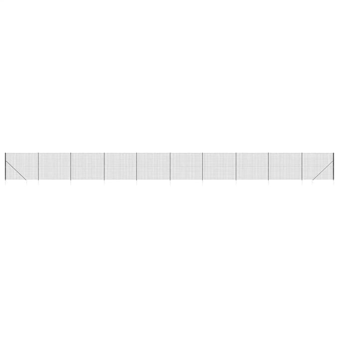 vidaXL - Draadgaashek - met - grondankers - 2x25 - m - antracietkleurig