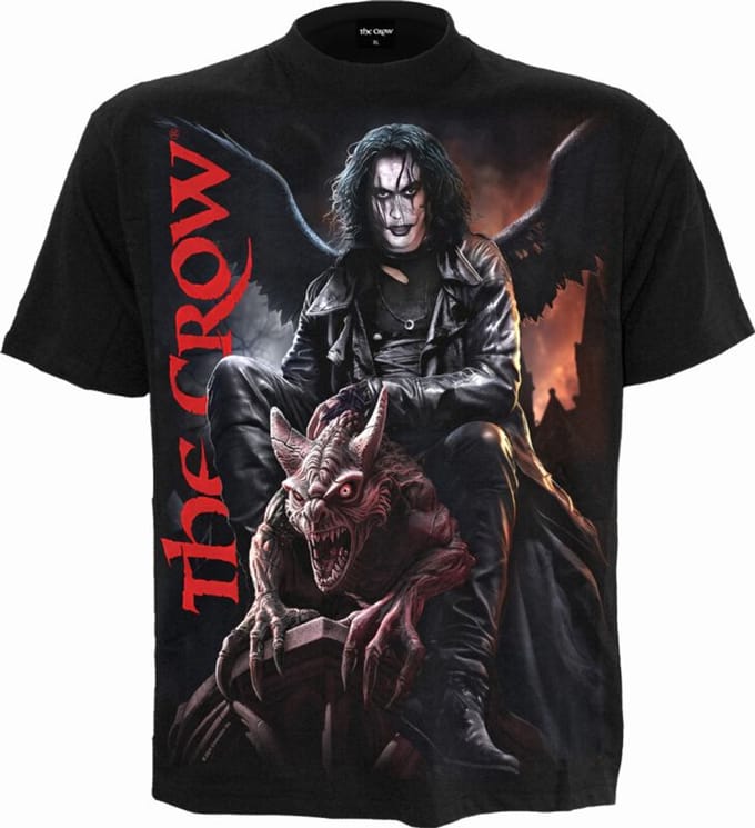 The Crow Gargoyle Heren T-shirt - zwart - S
