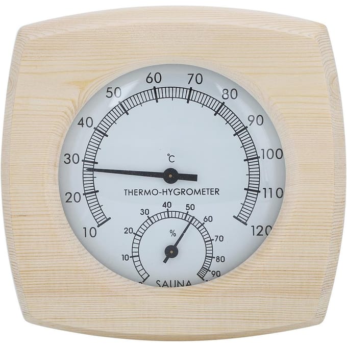 Houten ThermoHygrometer Thermometer Hygrometer voor Badkamer Sauna Kamer Accessoire white