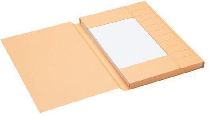 Dossiermap Secolor folio 3 kleppen 225gr chamois - 125 stuks
