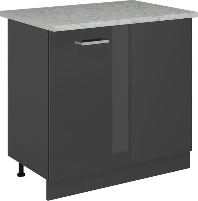 Vicco R-Line Hoekkast – 86 cm WB Marmer Antraciet Hoogglans