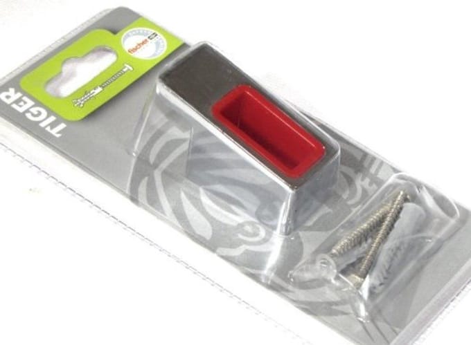 Haak Tiger Rectangular RVS Glans Rood