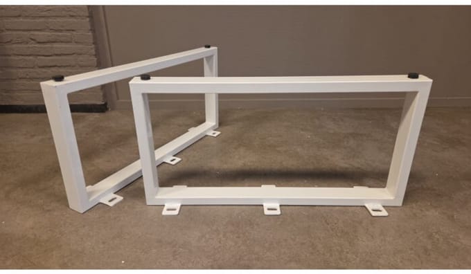 Onderstel salontafel U-poot set van 2 metaal - 79x6x41 cm - Wit