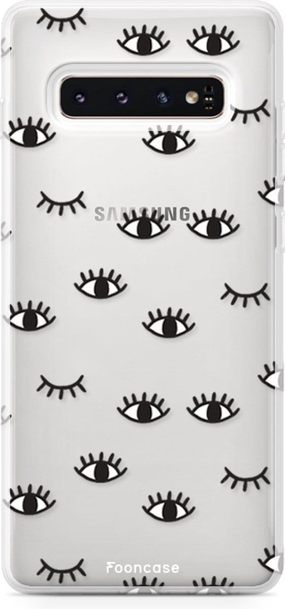 Fooncase Hoesje Geschikt voor Samsung Galaxy S10 Plus - Shockproof Case - Back Cover / Soft Case - Eyes / Ogen