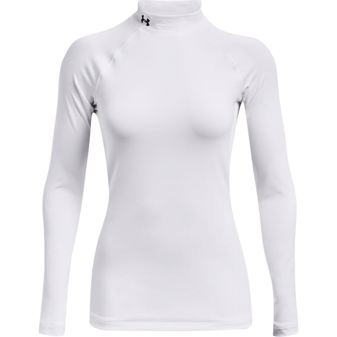 Under Armour Coldgear Authentics Mockneck Longsleeve Dames-Wit