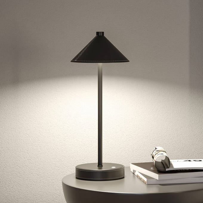 Paulmann LED tafellamp op accu Pellini, zwart, naar beneden gericht, CCT