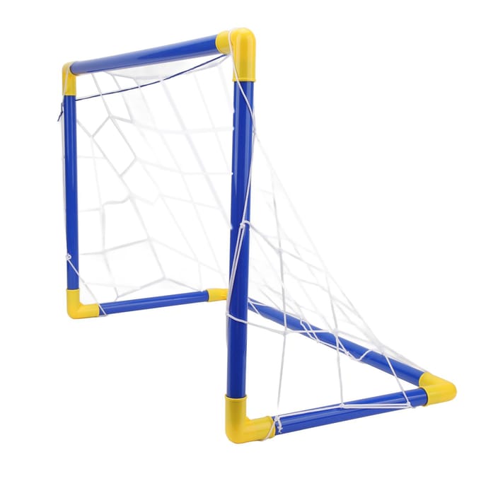 Binnen Buiten Kinderen Mini Voetbaldoel Set Kinder Voetbal Bal Doel Set met Net Pomp blue