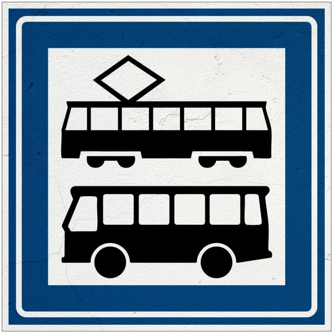 Bus en tramhalte bord - L3 | Sign Again materiaal | 30 x 30 cm